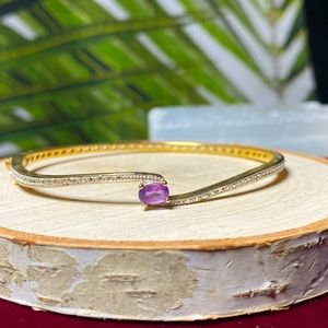 VTG| Gold-tone & Purple Gem Bracelet 💜💛✨